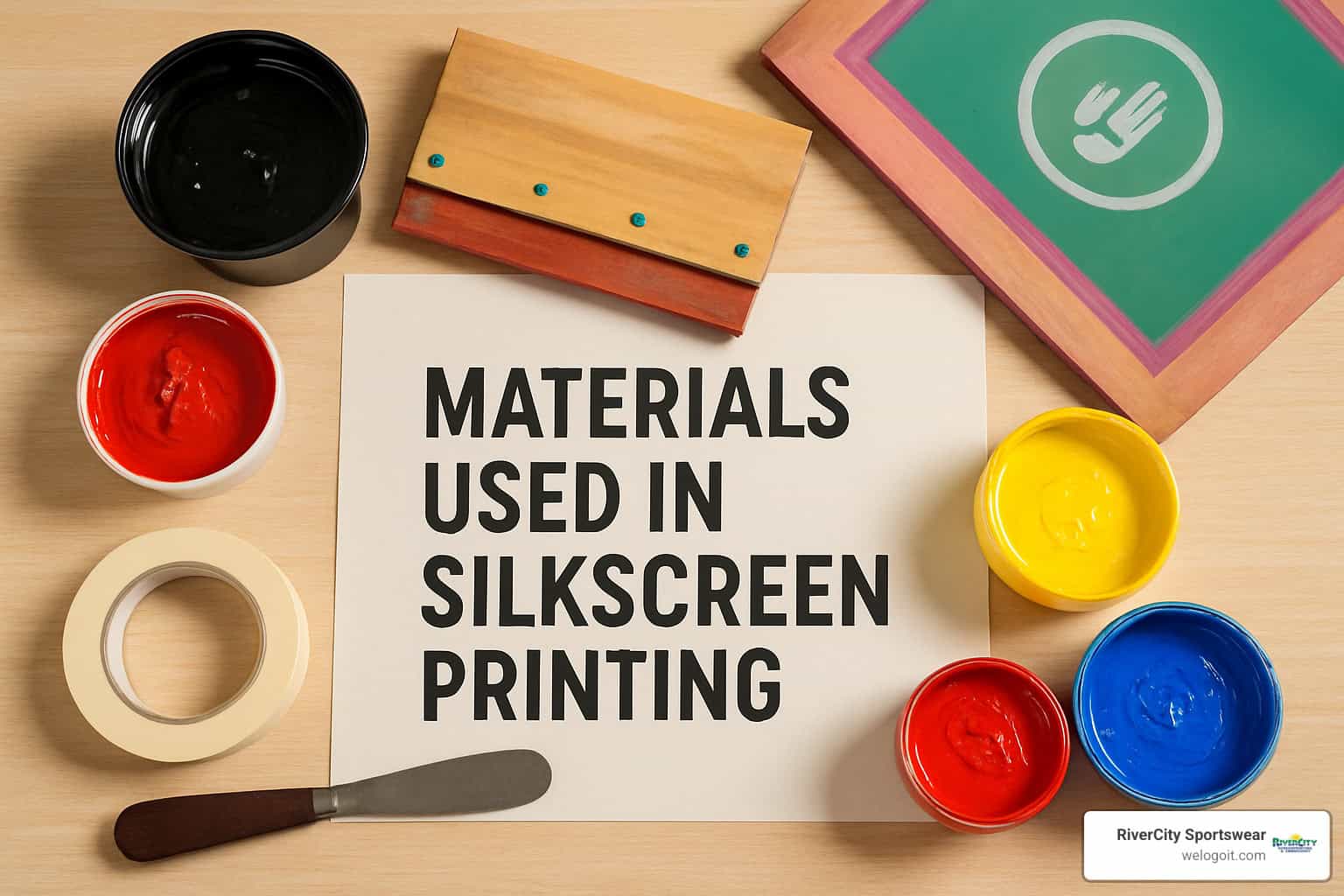 screen printing accessory toolkit on cart - materials used in silkscreen printing screen printing accessory toolkit on cart - materials used in silkscreen printing